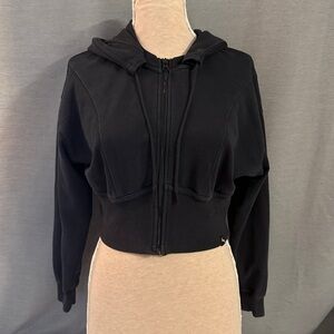 JOY LAB cropped hooded sweatshirt size medium in black